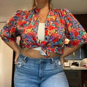 Vintage colorful button up
